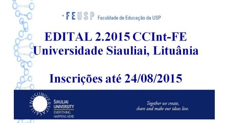 EDITAL 2/2015 CCInt-FE na Universidade Siauliai, Lituânia