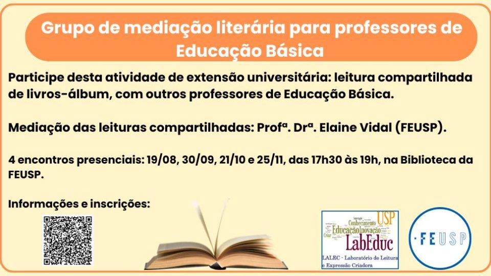 Grupo de mediação literária para professores de Educação Básica