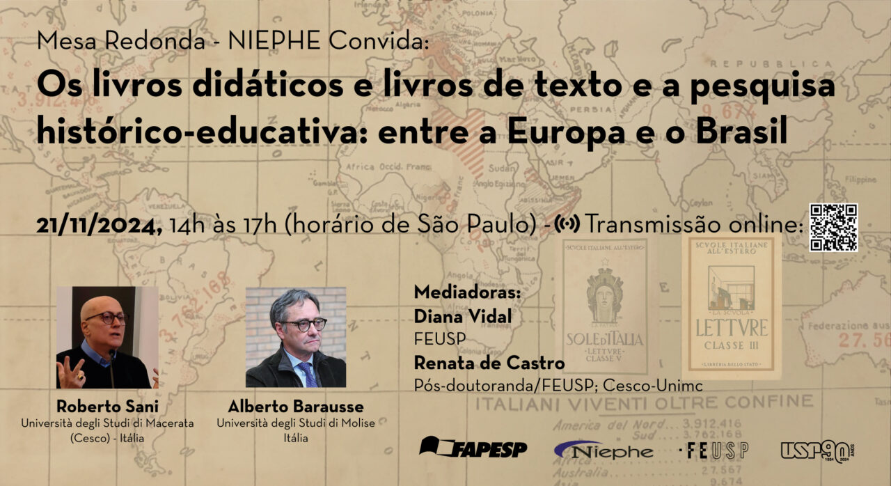 NIEPHE Convida: Os livros didáticos e livros de texto e a pesquisa histórico-educativa: entre a Europa e o Brasil