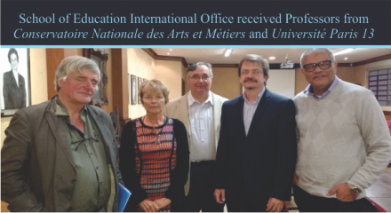 School of Education International Office received Professors from Conservatoire Nationale des Arts et Métiers e Université Paris 13