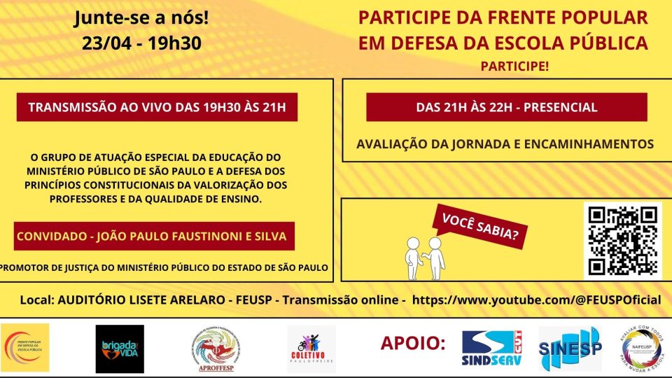 Frente Popular em Defesa da Escola Pública – Jornadas de Abril – NAI FEUSP