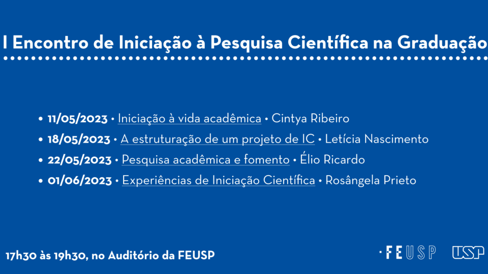 I Encontro de Iniciação à Pesquisa Científica na Graduação