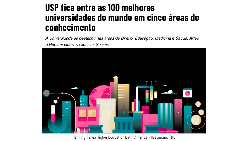 USP fica entre as 100 melhores universidades do mundo em cinco áreas do conhecimento