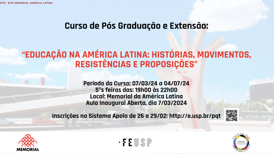 Curso de Extensão: Educação na América Latina: História, Movimentos, Resistências e Proposições